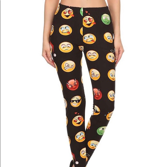 Adorable Christmas emoji leggings sle1672 - Picture 2 of 3